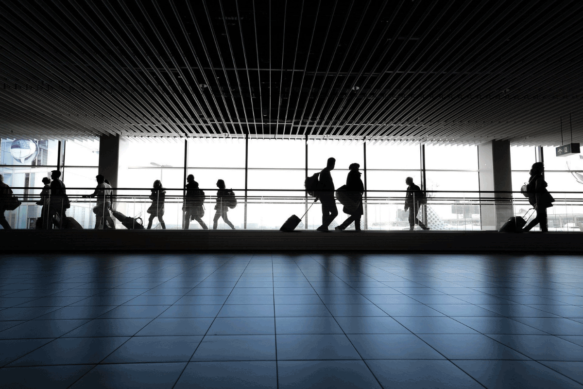People walking at an airport